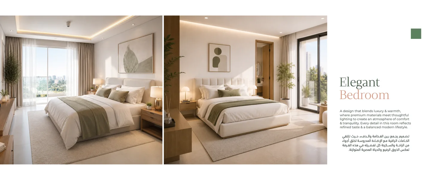 A quieter mood for the bedroom.