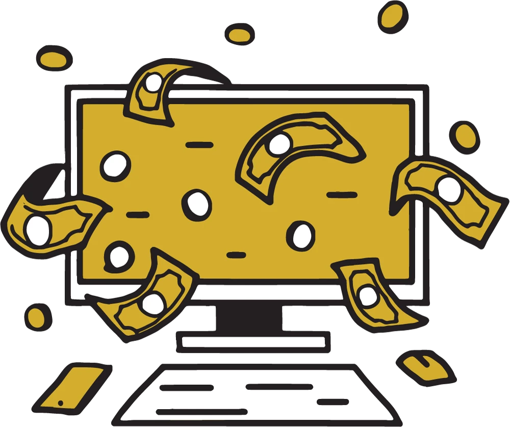 Yellow Mind GTC animation scene with a car and digital coins